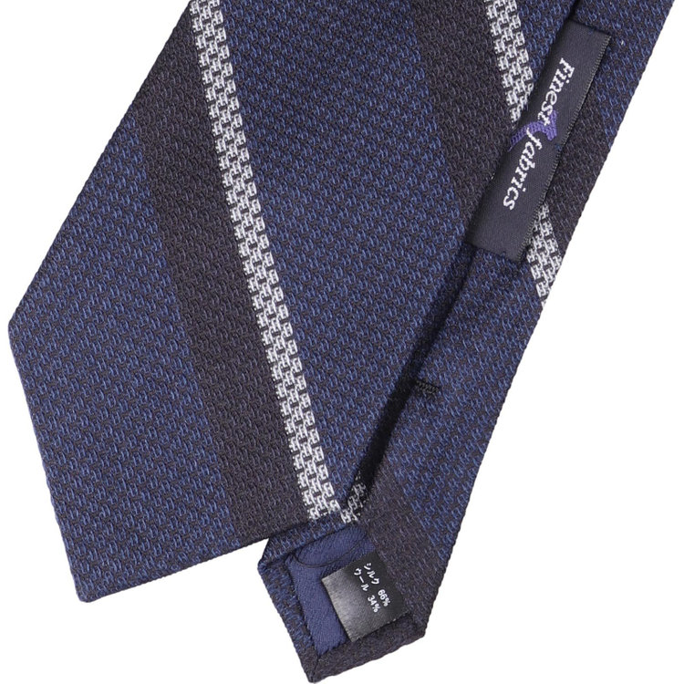 シルバーライン 【発送在庫あり】【SILVER LINE】シルクウールストライプネクタイ 8.5cm幅/ネイビー×グレー/Finest fabrics by COMO ITALY その他
