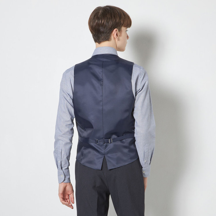 ブラックライン 【SLIM TAPERED_2】【春夏】リバーシブルジレ(ベスト)/ブラック＆グレー/4S SUSTAINABILITY&ECOLOGY FABRIC 黒