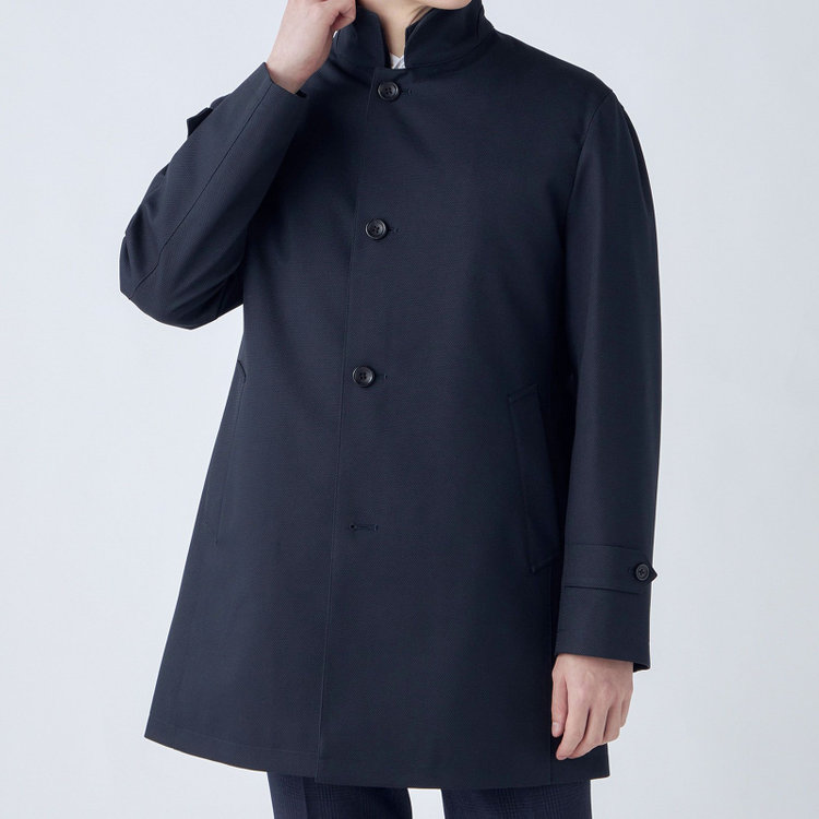 シルバーライン 【SL】レイヤードスタンドカラーコート/ネイビー/WATERPROOF 紺中間