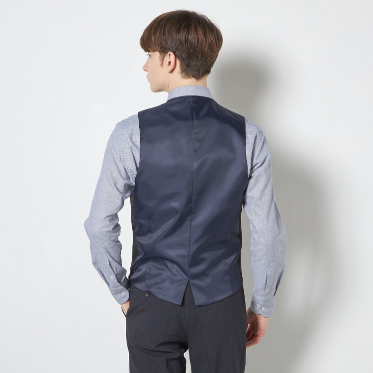 ブラックライン 【SLIM TAPERED_2】【春夏】リバーシブルジレ(ベスト)/ブラック＆グレー/4S SUSTAINABILITY&ECOLOGY FABRIC 黒