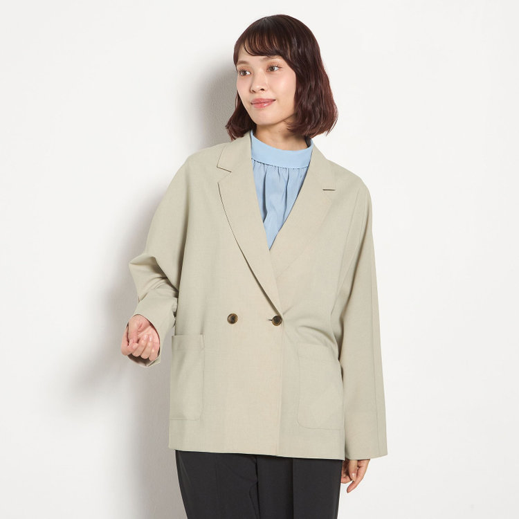 シルバーライン 【SILVER LINE】【春夏】2釦1掛けダブルジャケット/ベージュ/ウォッシャブル/Naturemier/4S SUSTAINABILITY&ECOLOGY FABRIC 茶淡色