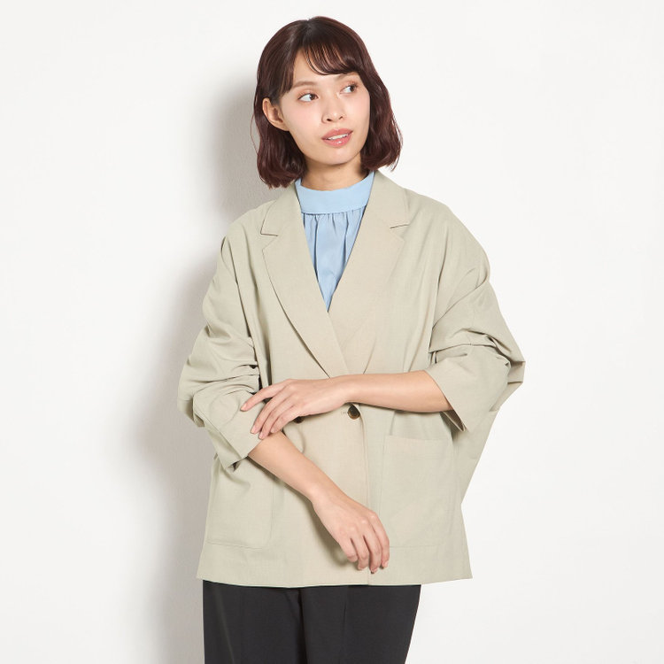 シルバーライン 【SILVER LINE】【春夏】2釦1掛けダブルジャケット/ベージュ/ウォッシャブル/Naturemier/4S SUSTAINABILITY&ECOLOGY FABRIC 茶淡色
