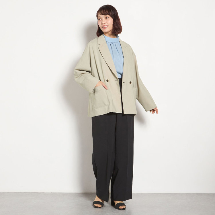 シルバーライン 【SILVER LINE】【春夏】2釦1掛けダブルジャケット/ベージュ/ウォッシャブル/Naturemier/4S SUSTAINABILITY&ECOLOGY FABRIC 茶淡色