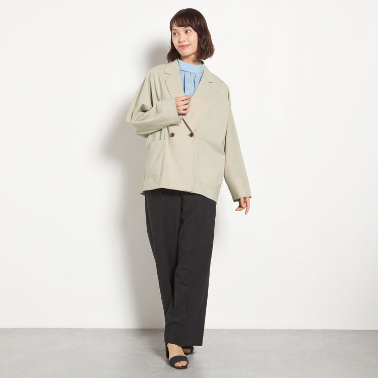 シルバーライン 【SILVER LINE】【春夏】2釦1掛けダブルジャケット/ベージュ/ウォッシャブル/Naturemier/4S SUSTAINABILITY&ECOLOGY FABRIC 茶淡色