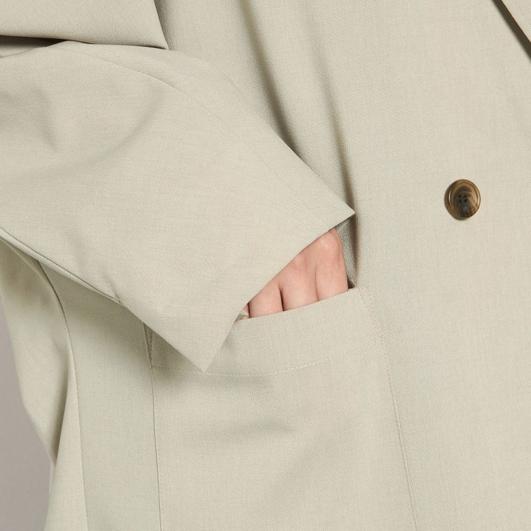 シルバーライン 【SILVER LINE】【春夏】2釦1掛けダブルジャケット/ベージュ/ウォッシャブル/Naturemier/4S SUSTAINABILITY&ECOLOGY FABRIC 茶淡色