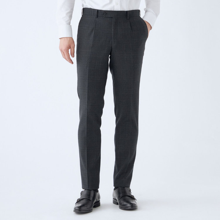 シルバーライン 【発送在庫あり】【CLASSICO TAPERED】【秋冬】2釦シングルスーツ 1タック/グレー×チェック/REDA ACTIVE/NEW ZEALAND MERINO/SHOWER CLEAN/※裾上げ必要 グレー濃色