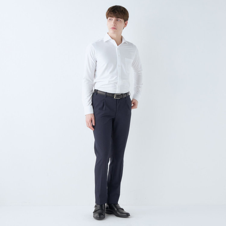 シルバーライン 【CLASSICO TAPERED】【春夏】1タックテーパードパンツ/ネイビー/ウエストシャーリング/RIRANCHA/裾上げ済仕様 紺中間