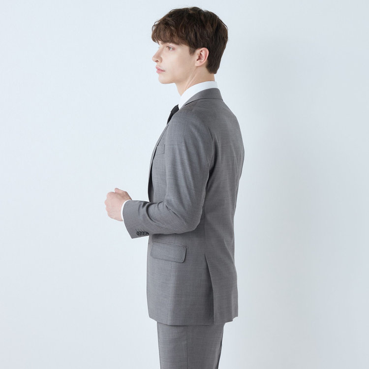 シルバーライン 【発送在庫あり】【CLASSICO TAPERED】【春夏】2釦シングルスーツ 1タック/グレー/ウエストムーブ/REDA ACTIVE/NEW ZEALAND MERINO/SHOWER CLEAN/※パンツ裾上げ済仕様 グレー淡色