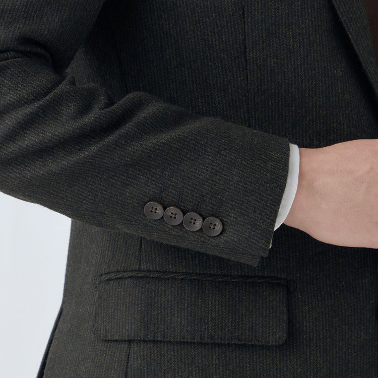 シルバーライン 【CLASSICO TAPERED】【秋冬】2釦シングルスーツ 1タック/カーキ/RE:NEWOOL/※裾上げ必要 黄淡色