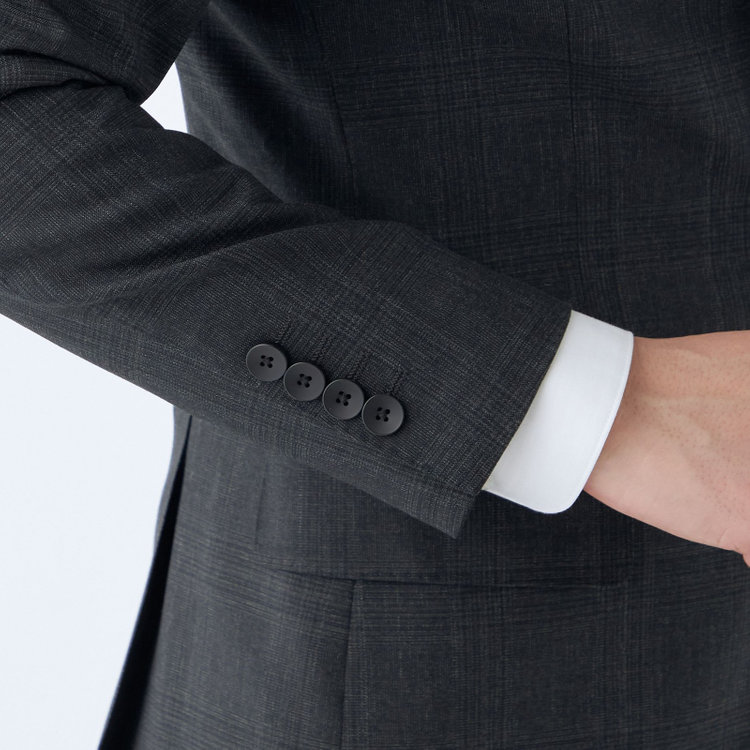 シルバーライン 【発送在庫あり】【CLASSICO TAPERED】【秋冬】2釦シングルスーツ 1タック/グレー×チェック/REDA ACTIVE/NEW ZEALAND MERINO/SHOWER CLEAN/※裾上げ必要 グレー濃色