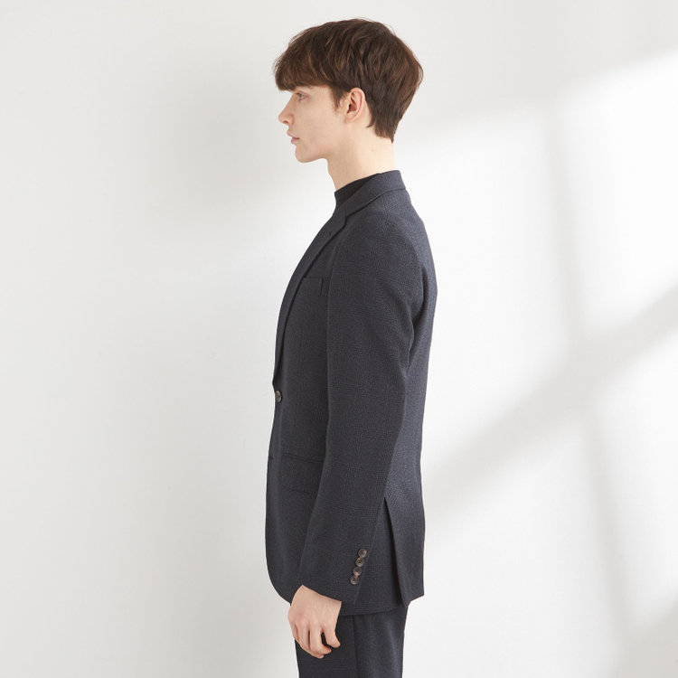 シルバーライン 【CLASSICO TAPERED】【秋冬】コーディネートパンツ付き/2釦シングルスーツ 1タック/ネイビー×グレンチェック+グレーソリッドパンツ/ウエストムーブ/4S SUSTAINABILITY&ECOLOGY FABRIC/※パンツ裾上げ済仕様 紺中間