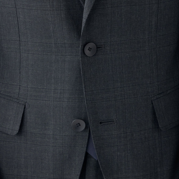 シルバーライン 【発送在庫あり】【CLASSICO TAPERED】【秋冬】2釦シングルスーツ 1タック/グレー×チェック/REDA ACTIVE/NEW ZEALAND MERINO/SHOWER CLEAN/※裾上げ必要 グレー濃色