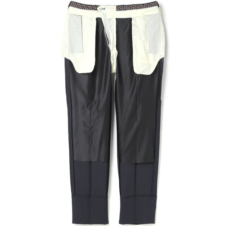 シルバーライン 【CLASSICO TAPERED】【秋冬】コーディネートパンツ付き/2釦シングルスーツ 1タック/ネイビー×グレンチェック+グレーソリッドパンツ/ウエストムーブ/4S SUSTAINABILITY&ECOLOGY FABRIC/※パンツ裾上げ済仕様 紺中間