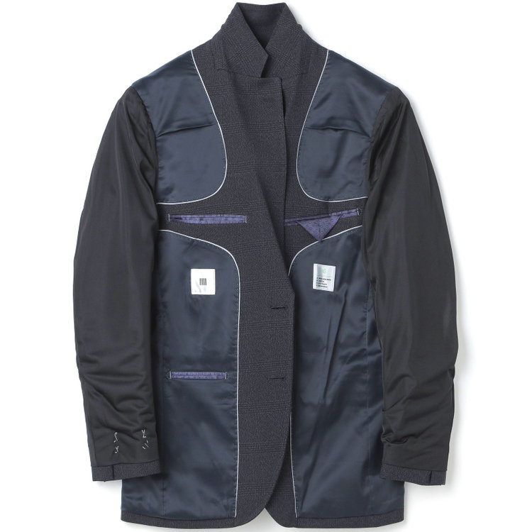 シルバーライン 【CLASSICO TAPERED】【秋冬】コーディネートパンツ付き/2釦シングルスーツ 1タック/ネイビー×グレンチェック+グレーソリッドパンツ/ウエストムーブ/4S SUSTAINABILITY&ECOLOGY FABRIC/※パンツ裾上げ済仕様 紺中間