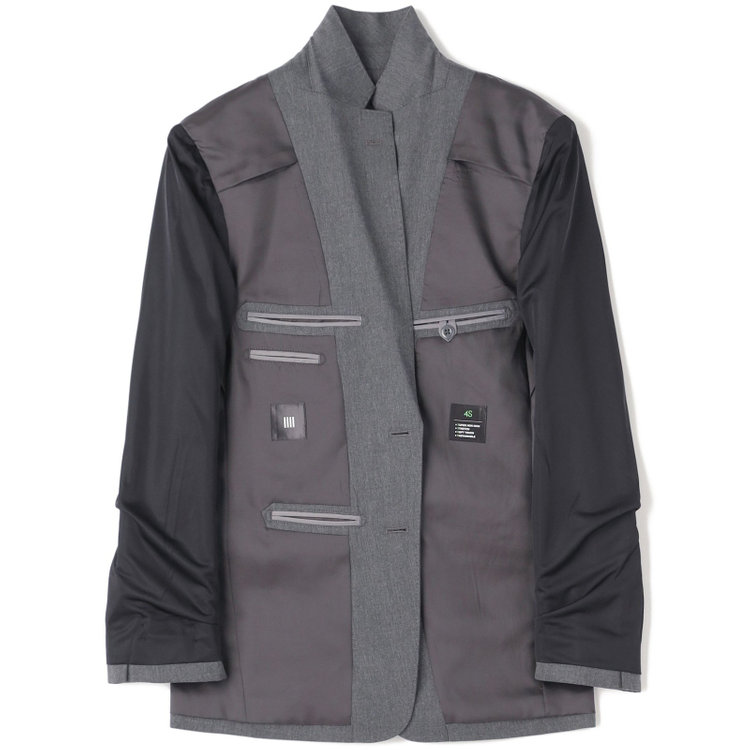 ブラックライン 【SLIM TAPERED_2】【年間】2釦シングルスリーピーススーツ 0タック/グレー/ウエストシャーリング/4S SUSTAINABILITY&ECOLOGY FABRIC/※パンツ裾上げ済仕様 グレー中間