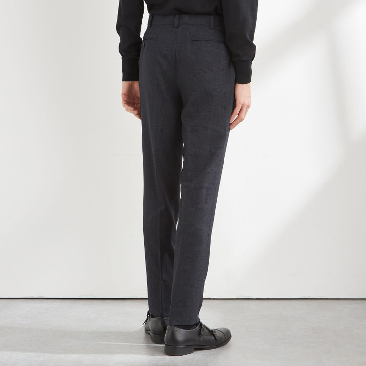 シルバーライン 【CLASSICO TAPERED】【秋冬】コーディネートパンツ付き/2釦シングルスーツ 1タック/ネイビー×グレンチェック+グレーソリッドパンツ/ウエストムーブ/4S SUSTAINABILITY&ECOLOGY FABRIC/※パンツ裾上げ済仕様 紺中間