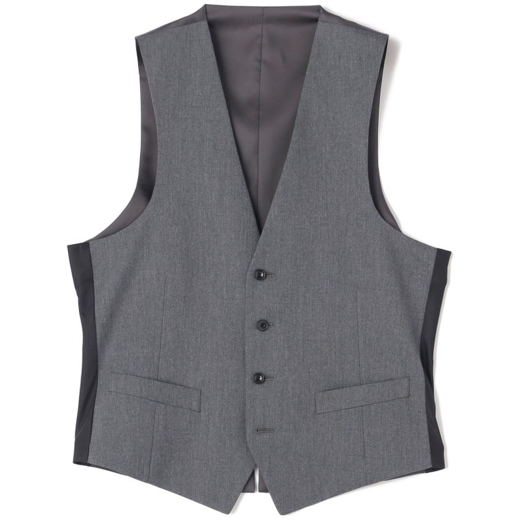 ブラックライン 【SLIM TAPERED_2】【年間】2釦シングルスリーピーススーツ 0タック/グレー/ウエストシャーリング/4S SUSTAINABILITY&ECOLOGY FABRIC/※パンツ裾上げ済仕様 グレー中間
