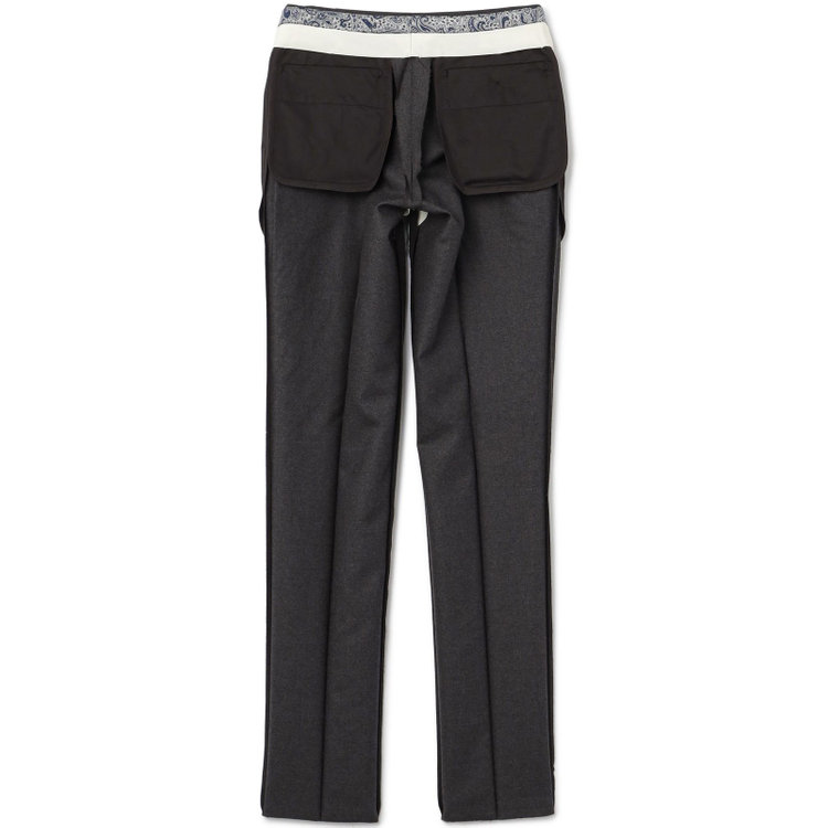 シルバーライン 【CLASSICO TAPERED】【秋冬】ウール 1タックテーパードパンツ/ダークグレー×ソリッド/ウエストムーブ/※裾上げ必要 グレー中間