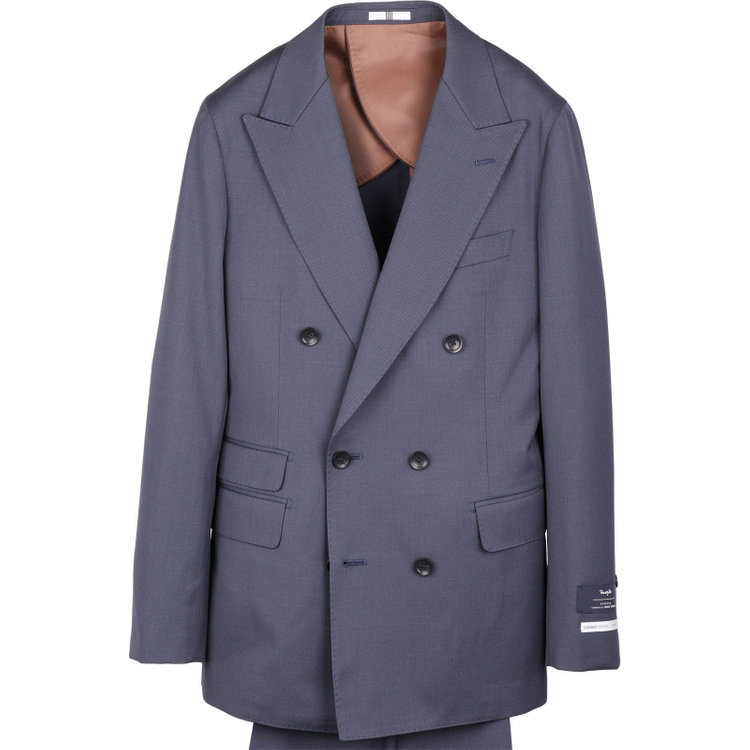 スーツセレクト 【発送在庫あり】【CLASSICO TAPERED】【春夏】6釦2掛けダブルスーツ 1タック/ネイビー/MARZOTTO ネイビー系(紺)