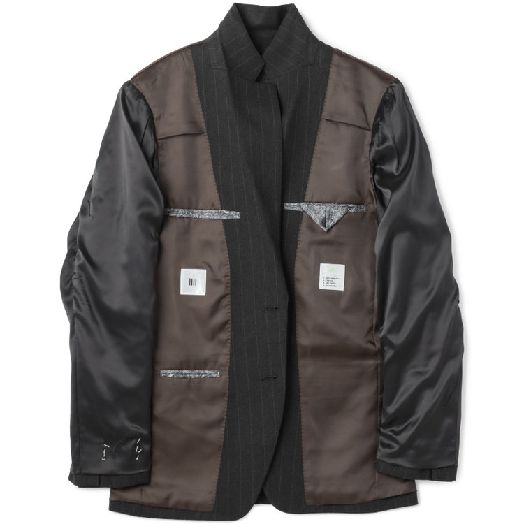 シルバーライン 【CLASSICO TAPERED】【秋冬】2釦シングルスーツ 1タック/グレー×ストライプ/ウエストムーブ/4S SUSTAINABILITY&ECOLOGY FABRIC/※パンツ裾上げ済仕様 黒