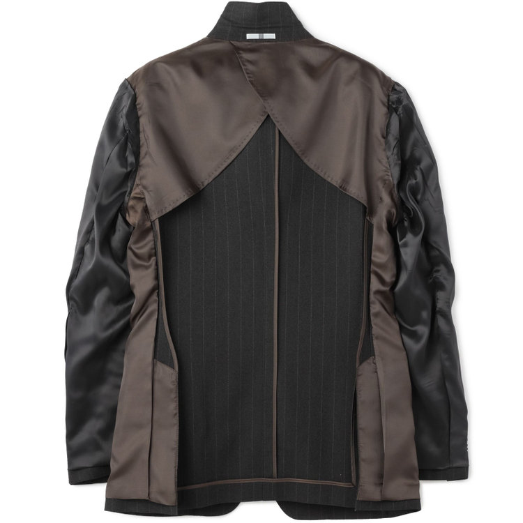 シルバーライン 【CLASSICO TAPERED】【秋冬】2釦シングルスーツ 1タック/グレー×ストライプ/ウエストムーブ/4S SUSTAINABILITY&ECOLOGY FABRIC/※パンツ裾上げ済仕様 黒