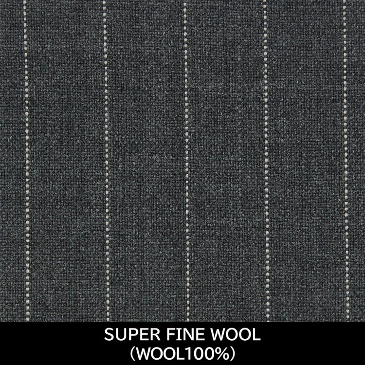 スーツセレクト 【国内縫製】【MEN'S】【パターンオーダー】【SKINNY】【春夏】スーツ/グレー×ストライプ/SUPER FINE WOOL (WOOL100%) グレー系(灰)