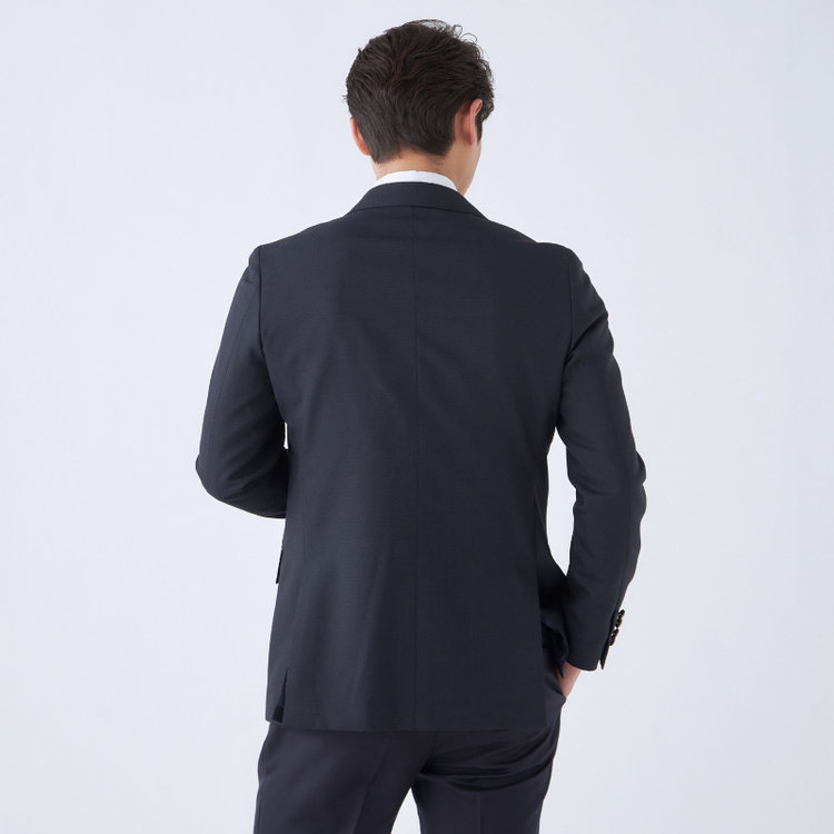 スーツセレクト 【発送在庫あり】【CLASSICO TAPERED】【年間】ウールブレンド2釦ジャケット/ネイビー×ソリッド+メタル釦 ネイビー系(紺)