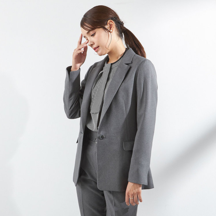 シルバーライン 【SL】【年間】1釦シングルパンツスーツ/グレー/ウォッシャブル/Naturemier/4S SUSTAINABILITY&ECOLOGY FABRIC/※パンツ裾上げ済仕様 グレー濃色