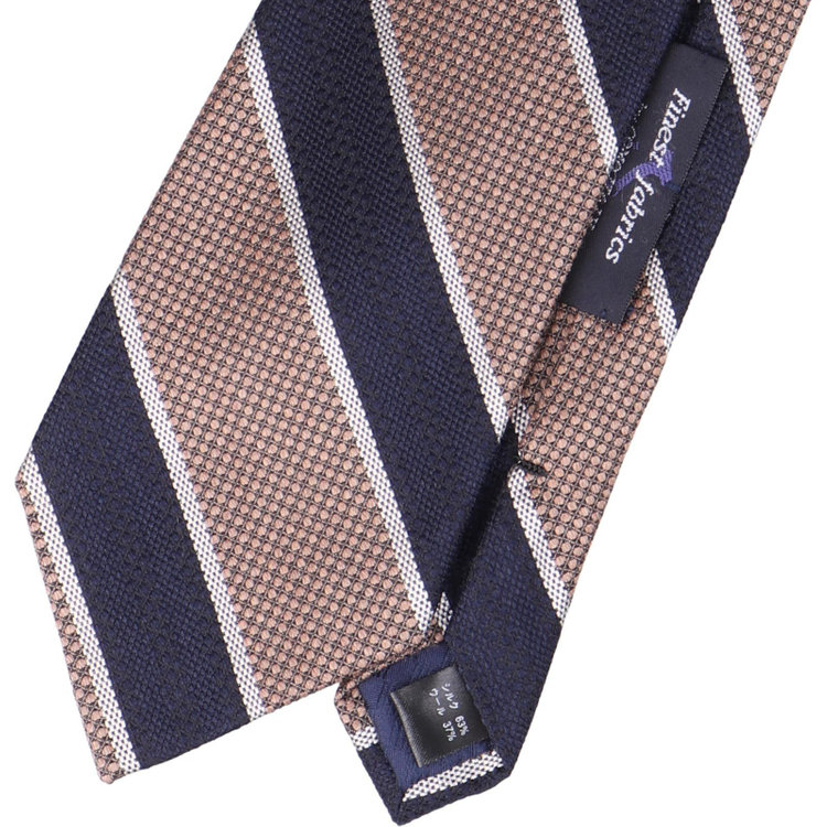 シルバーライン 【発送在庫あり】【SILVER LINE】シルクウールストライプネクタイ 8.5cm幅/ブラウン×ネイビー/Finest fabrics by COMO ITALY その他