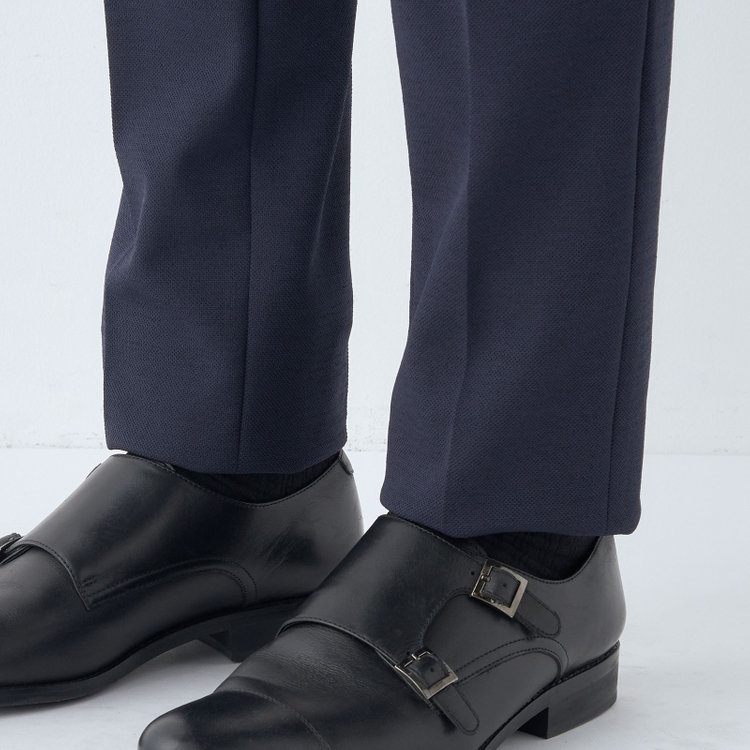 シルバーライン 【CLASSICO TAPERED】【春夏】1タックテーパードパンツ/ネイビー/ウエストシャーリング/RIRANCHA/裾上げ済仕様 紺中間