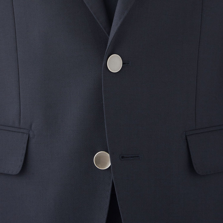 スーツセレクト 【発送在庫あり】【CLASSICO TAPERED】【年間】ウールブレンド2釦ジャケット/ネイビー×ソリッド+メタル釦 ネイビー系(紺)