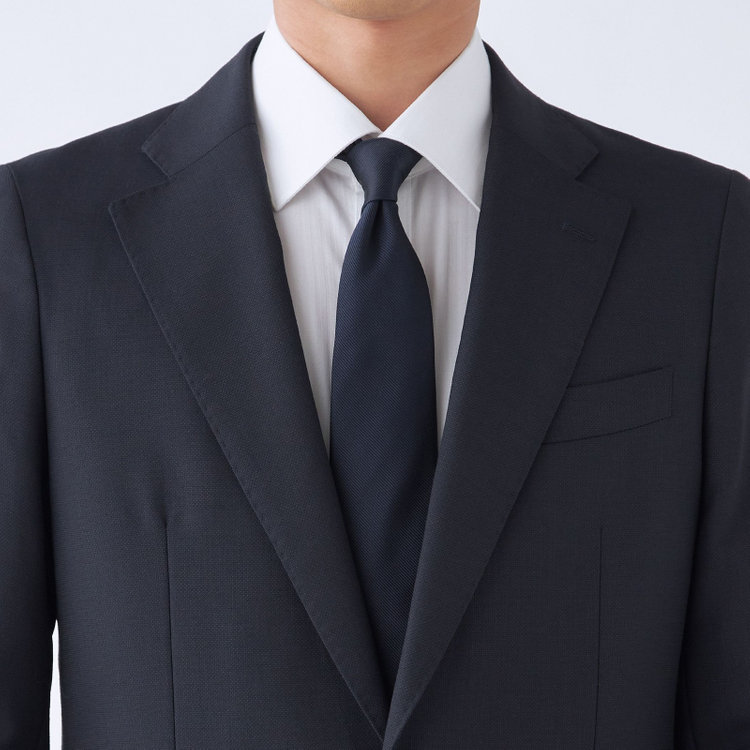 スーツセレクト 【発送在庫あり】【CLASSICO TAPERED】【年間】ウールブレンド2釦ジャケット/ネイビー×ソリッド+メタル釦 ネイビー系(紺)