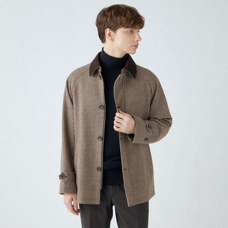 シルバーライン 【SL】ウールブレンドデュアリティショートコート/ブラウン/140S BLENDED EXTRA FINE MERINO WOOL 茶中間
