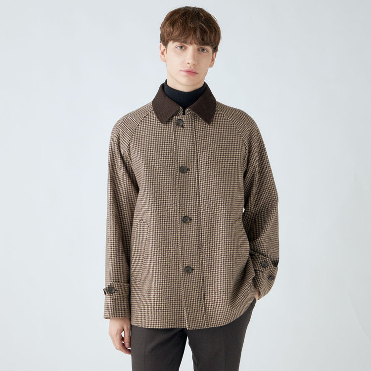 シルバーライン 【SL】ウールブレンドデュアリティショートコート/ブラウン/140S BLENDED EXTRA FINE MERINO WOOL 茶中間