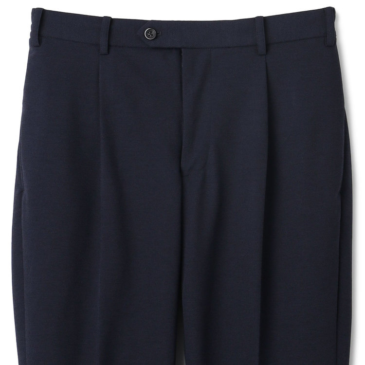 シルバーライン 【CLASSICO TAPERED】【春夏】1タックテーパードパンツ/ネイビー/ウエストシャーリング/RIRANCHA/裾上げ済仕様 紺中間