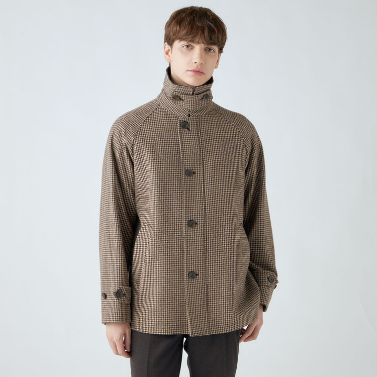 シルバーライン 【SL】ウールブレンドデュアリティショートコート/ブラウン/140S BLENDED EXTRA FINE MERINO WOOL 茶中間