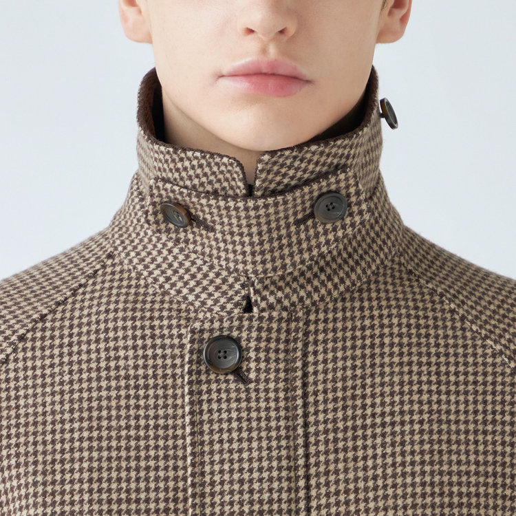 シルバーライン 【SL】ウールブレンドデュアリティショートコート/ブラウン/140S BLENDED EXTRA FINE MERINO WOOL 茶中間