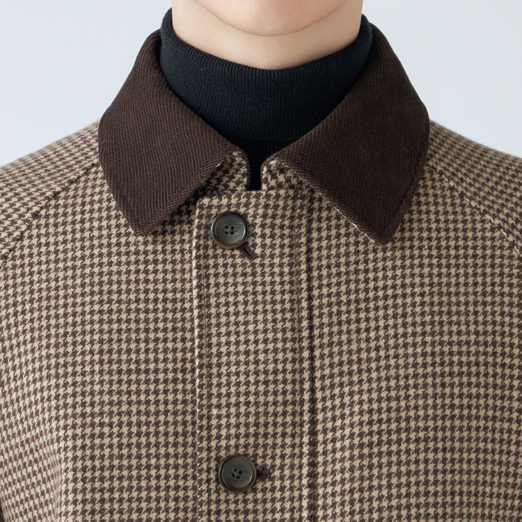 シルバーライン 【SL】ウールブレンドデュアリティショートコート/ブラウン/140S BLENDED EXTRA FINE MERINO WOOL 茶中間