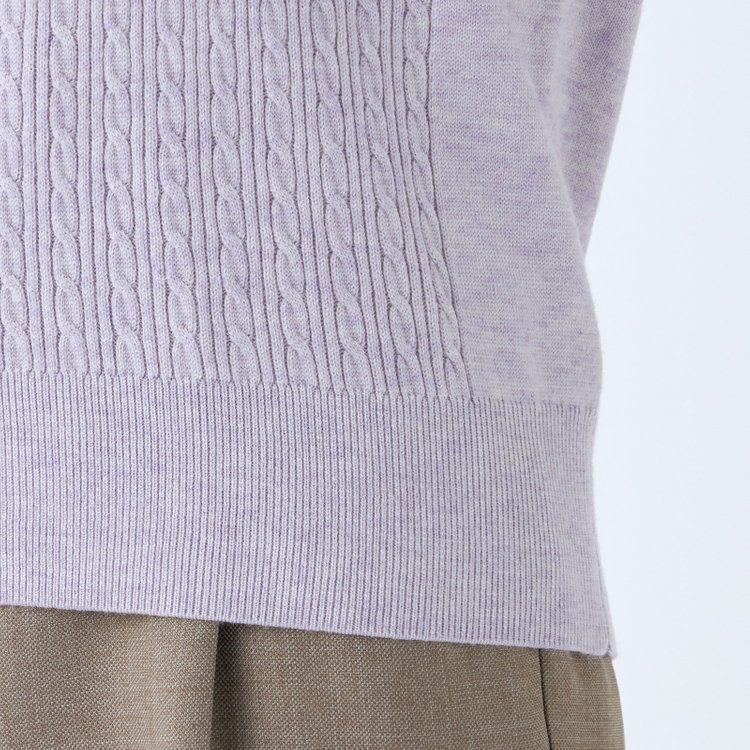 シルバーライン 【SL】【秋冬】 ハイネック ニットセーター/ラベンダー/マシンウォッシャブル 紫淡色