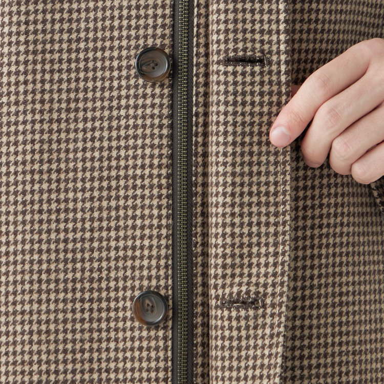 シルバーライン 【SL】ウールブレンドデュアリティショートコート/ブラウン/140S BLENDED EXTRA FINE MERINO WOOL 茶中間