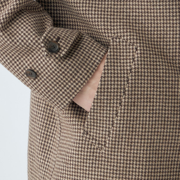 シルバーライン 【SL】ウールブレンドデュアリティショートコート/ブラウン/140S BLENDED EXTRA FINE MERINO WOOL 茶中間