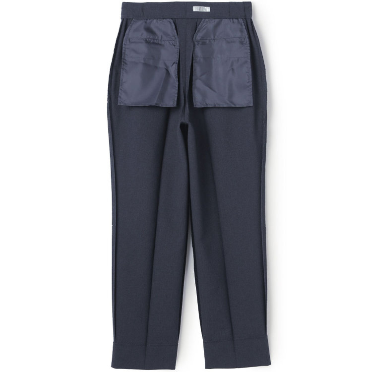 シルバーライン 【RELAX TAPERED 2】【春夏】 1釦パンツスーツ/ネイビー×シアサッカー/ウォッシャブル/※パンツ裾上げ済仕様 紺中間