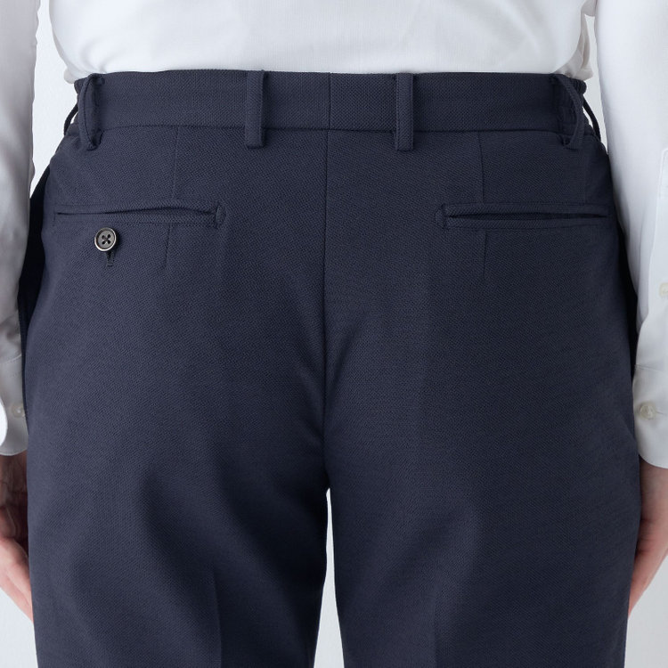 シルバーライン 【CLASSICO TAPERED】【春夏】1タックテーパードパンツ/ネイビー/ウエストシャーリング/RIRANCHA/裾上げ済仕様 紺中間
