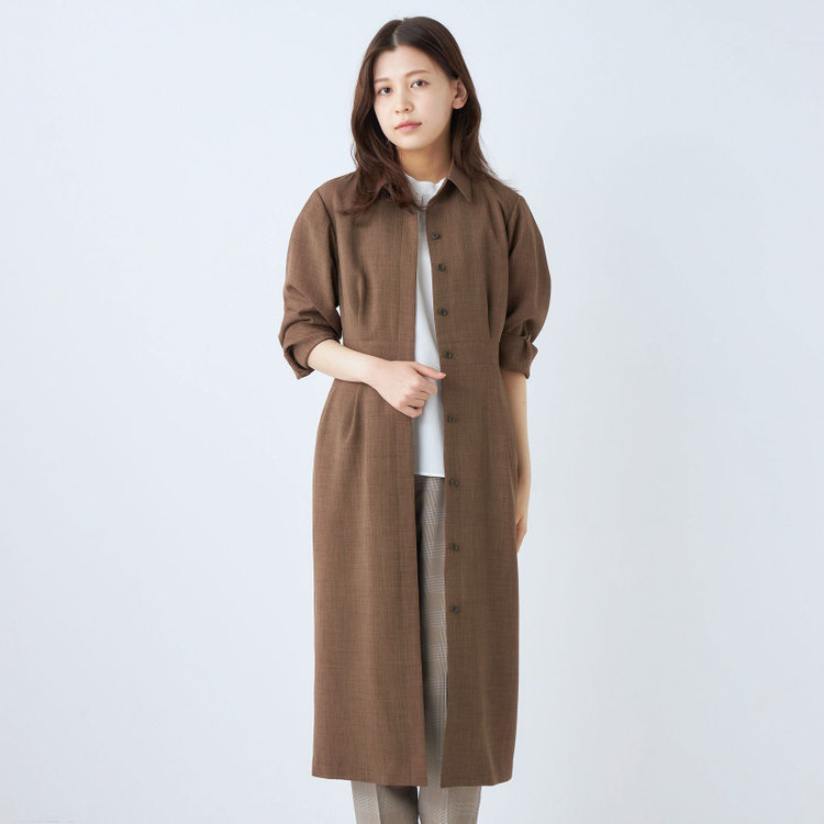 シルバーライン 【SL】2WAYワンピース/ブラウン/ベルト付き 茶中間