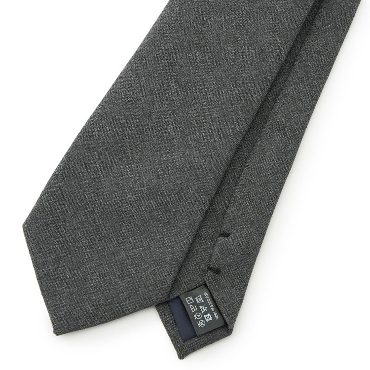 ブラックライン 【BLACK LINE】ポリエステルソリッド系ネクタイ 7.5cm幅/グレー/ウォッシャブル その他