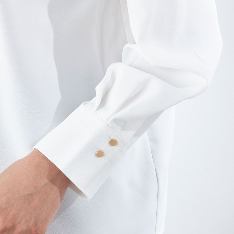 SUIT SELECT　アウトレット 【WEB限定/OUTLET/汚れ・キズ等有】【SL/長袖】ボウタイライクプルオーバー/ホワイト/「ウォッシャブル」「ストレッチ」「防シワ」「UV加工」「静電気防止」 白