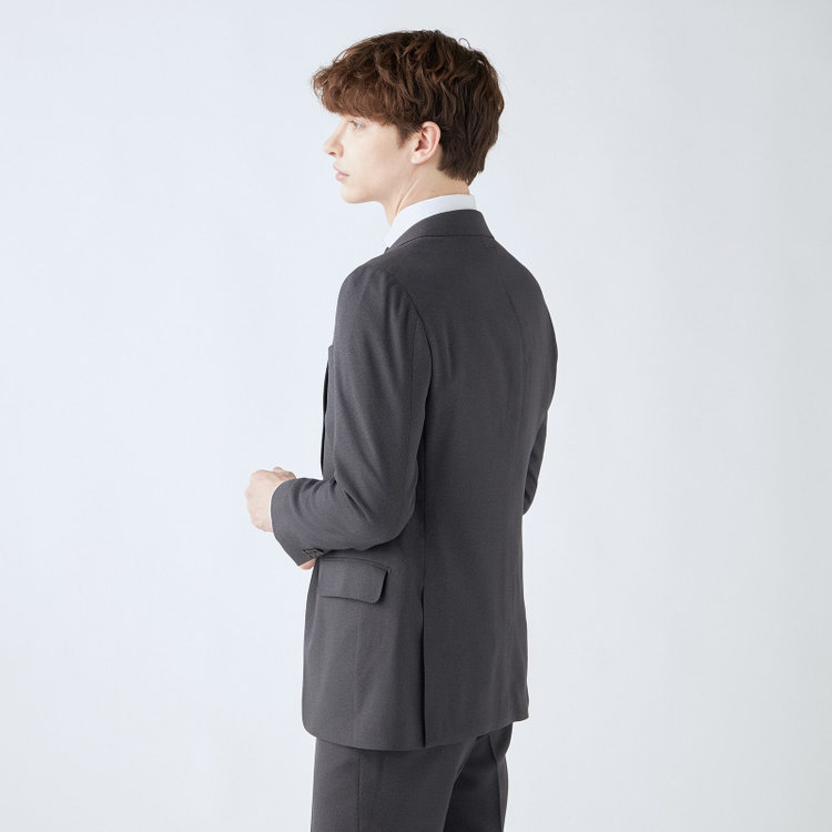 シルバーライン 【CLASSICO TAPERED】【秋冬】2釦シングルスリーピーススーツ 1タックテーパードパンツ/グレー/ウエストムーブ/4S SUSTAINABILITY&ECOLOGY FABRIC/※パンツ裾上げ済仕様 グレー中間