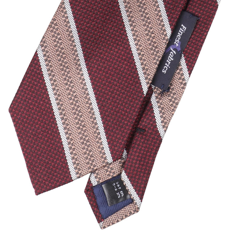シルバーライン 【SILVER LINE】シルクウールストライプネクタイ 8.5cm幅/ワイン×ブラウン/Finest fabrics by COMO ITALY その他