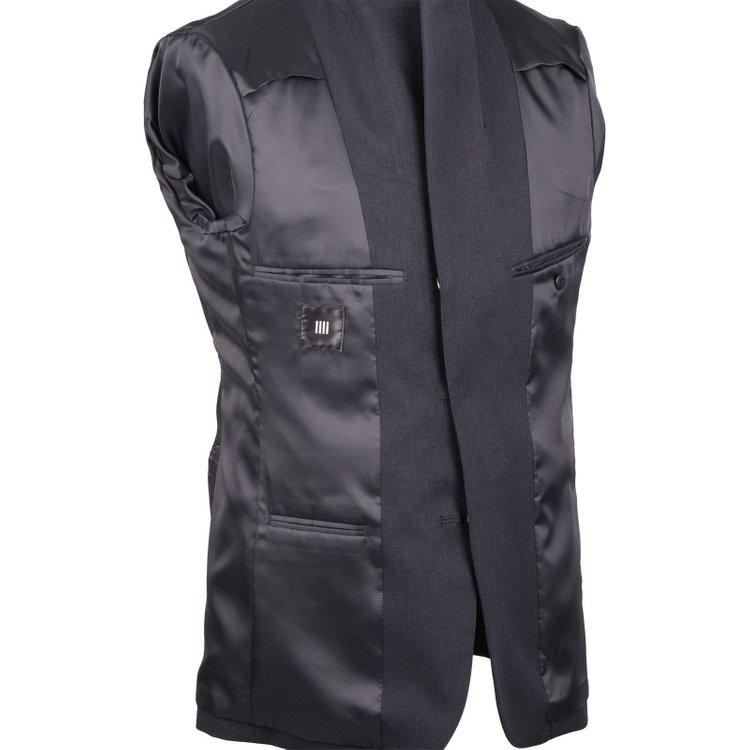 スーツセレクト 【発送在庫あり】【RBC】【春夏】3釦段返りジャケット/ネイビー×カルゼ/パッチポケット/メタル釦 ネイビー系(紺)