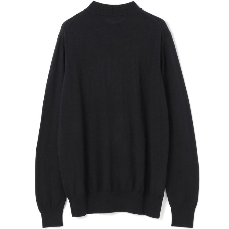 スーツセレクト 【発送在庫あり】【RBC】【秋冬】ウール100%モックネックニットセーター/ブラック/ZEGNA BARUFFA/マシンウォッシャブル 黒
